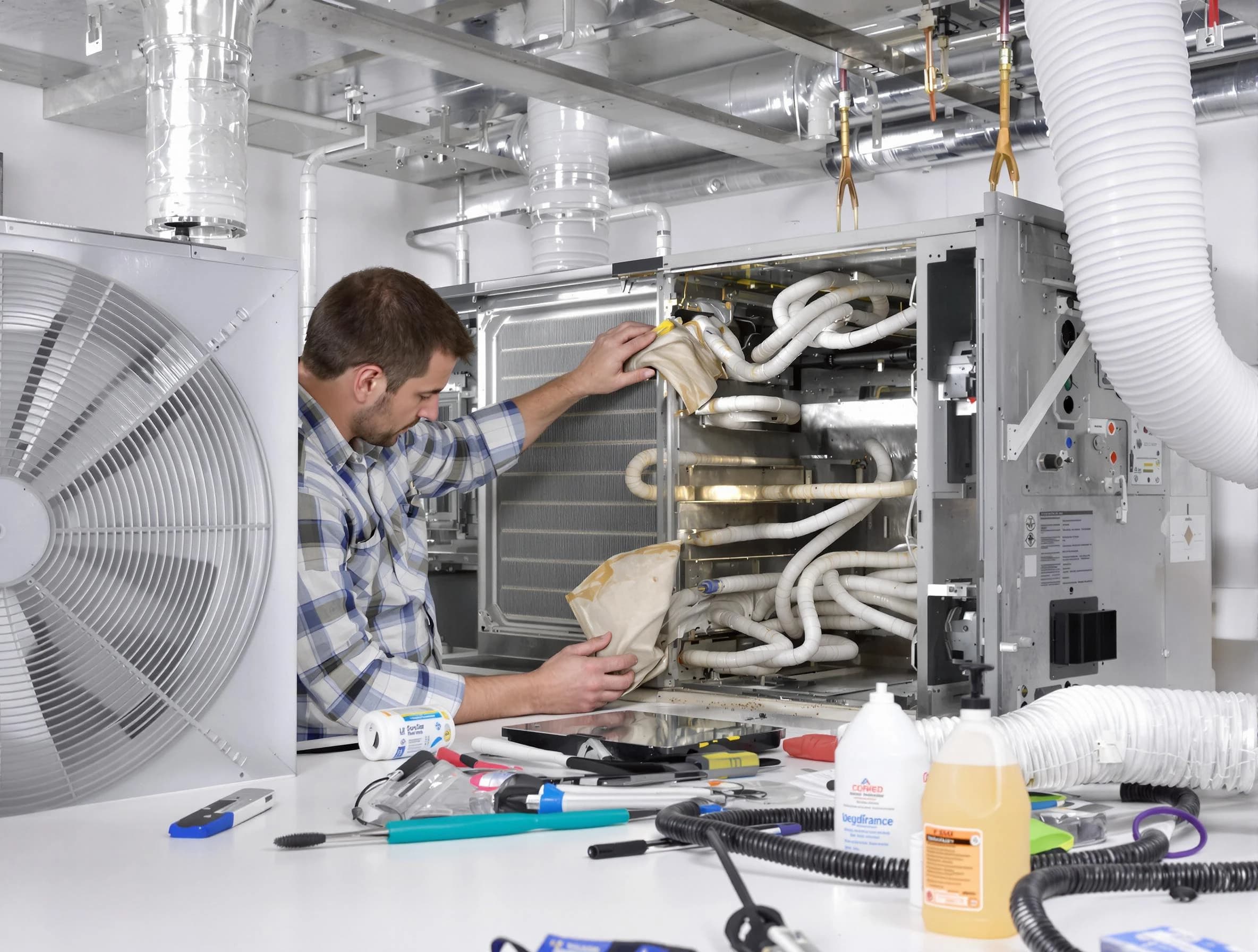 Innsbrook Air Duct Cleaning specialist performing precision AC coil cleaning in Innsbrook