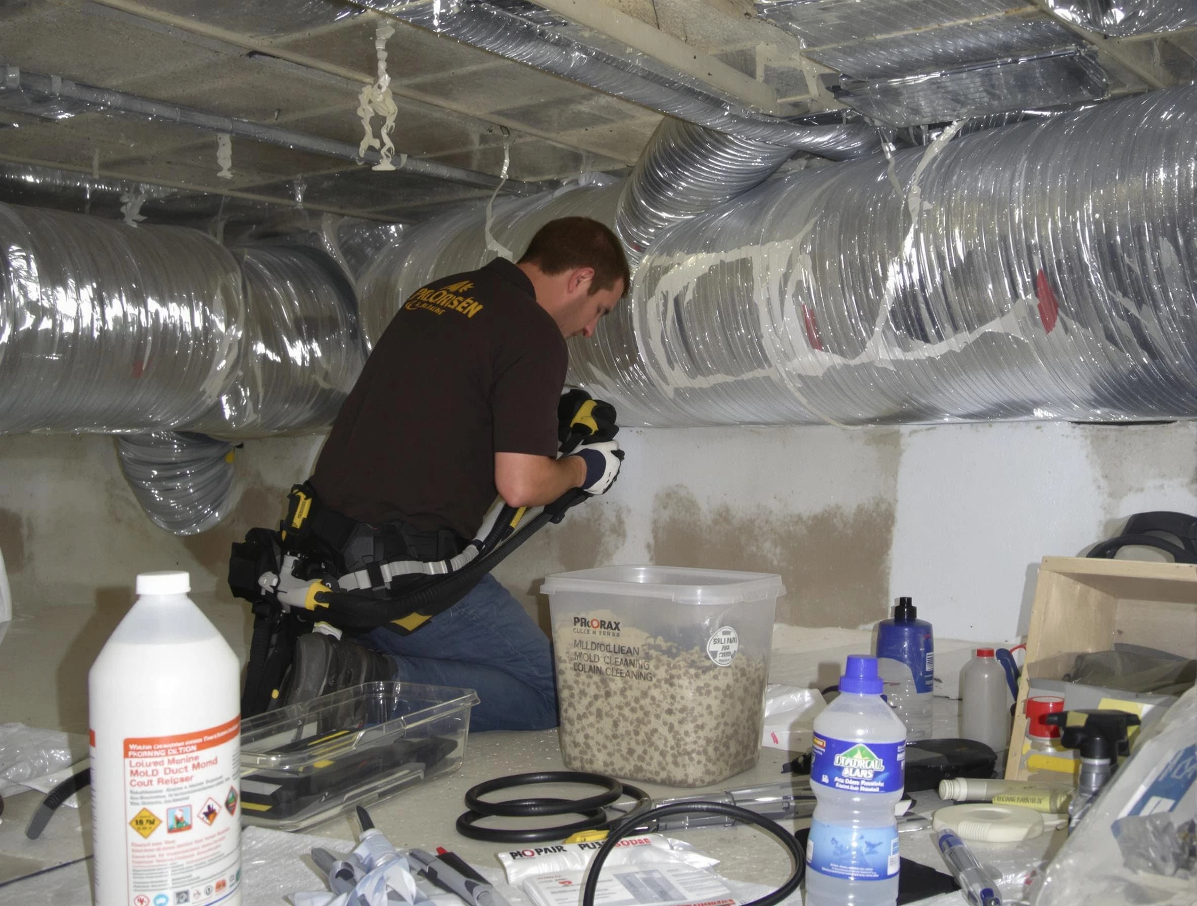 Innsbrook Air Duct Cleaning specialist performing professional mold removal from air ducts in Innsbrook