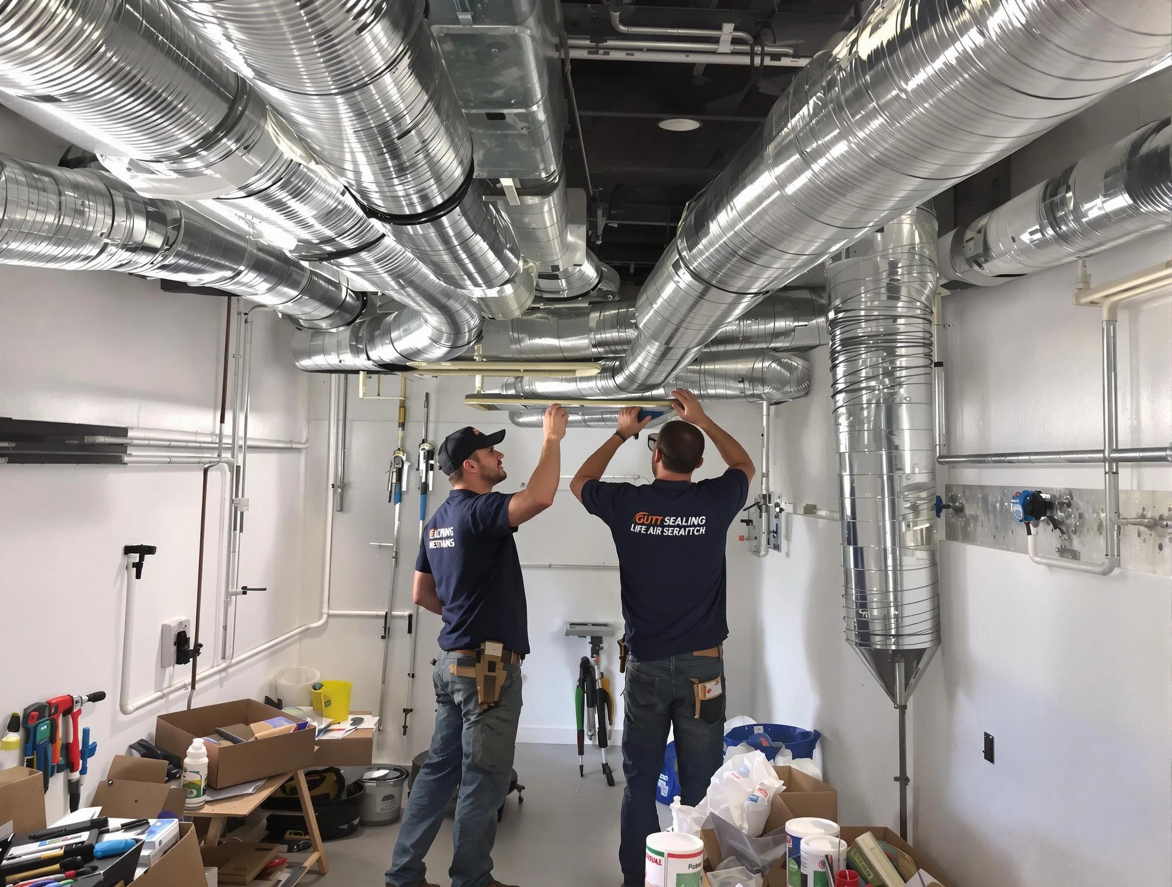 Innsbrook Air Duct Cleaning technician applying professional duct sealing solutions in Innsbrook