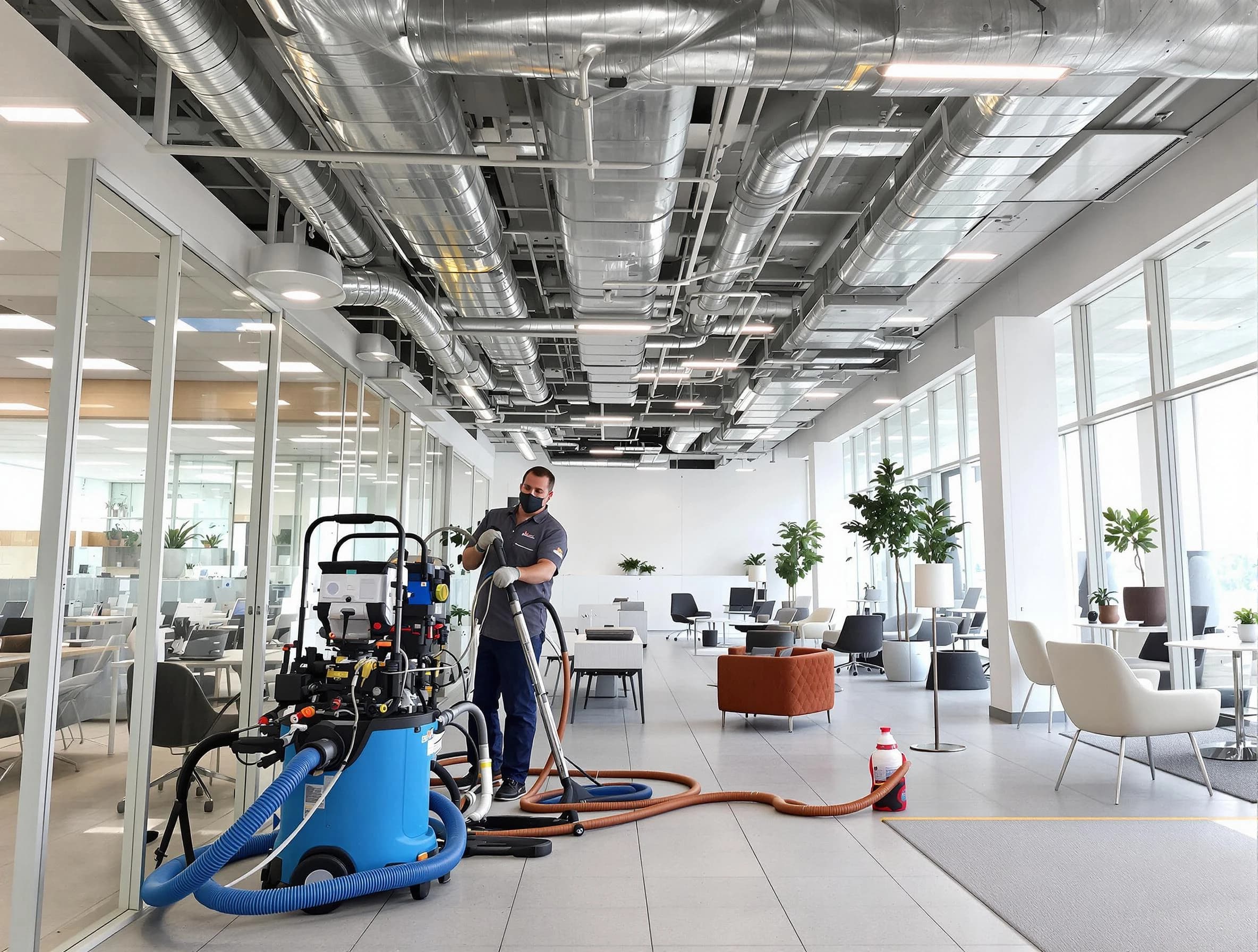 Innsbrook Air Duct Cleaning team conducting comprehensive commercial duct cleaning at a business location in Innsbrook