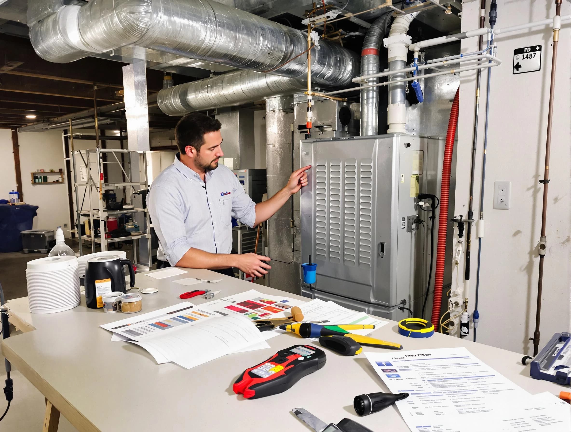 Innsbrook Air Duct Cleaning inspector conducting detailed filter system evaluation using professional diagnostic tools in Innsbrook