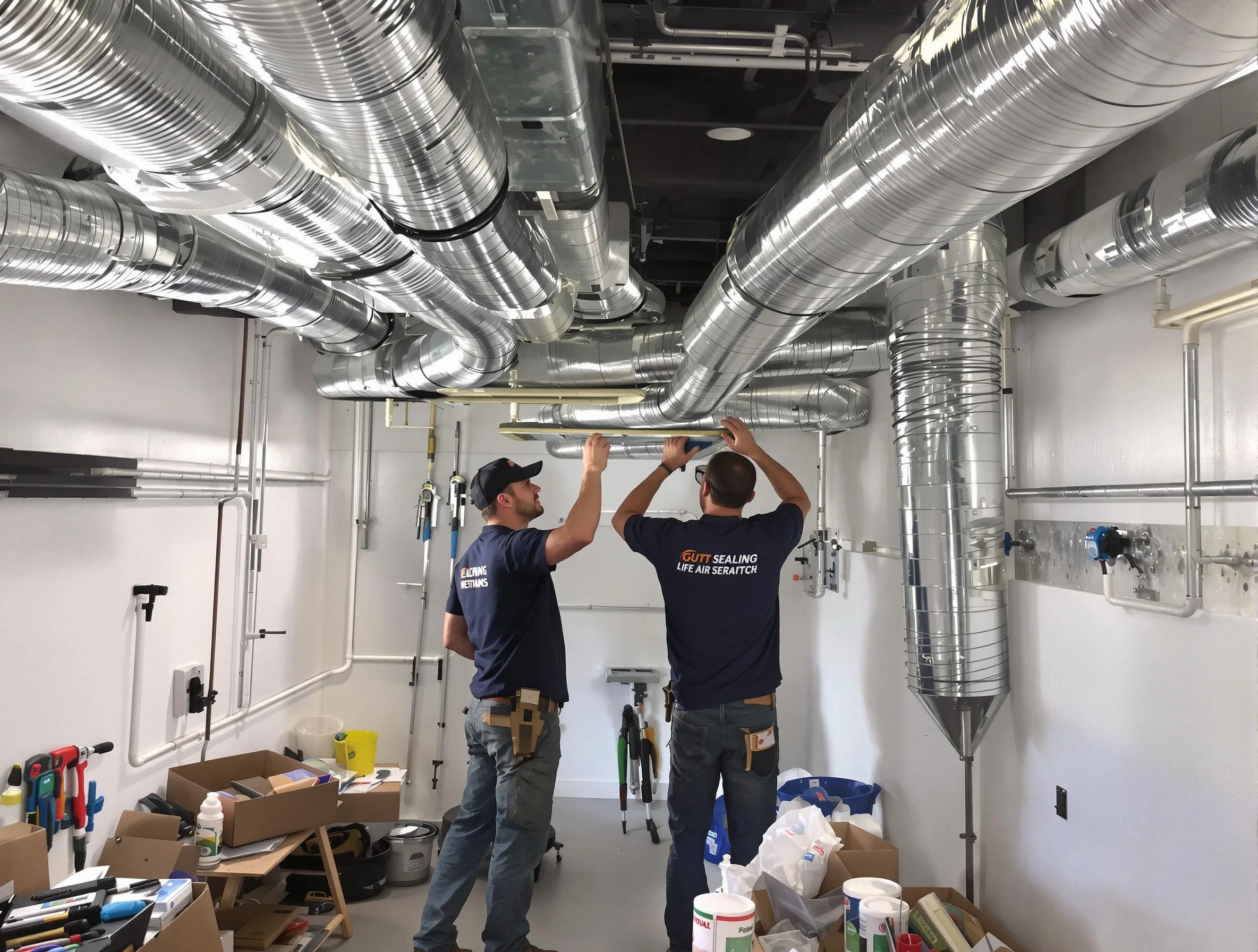 Innsbrook Air Duct Cleaning technician applying professional duct sealing solutions in Innsbrook